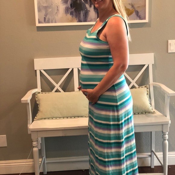 Columbia maternity dress size L turquoise - Picture 2 of 4
